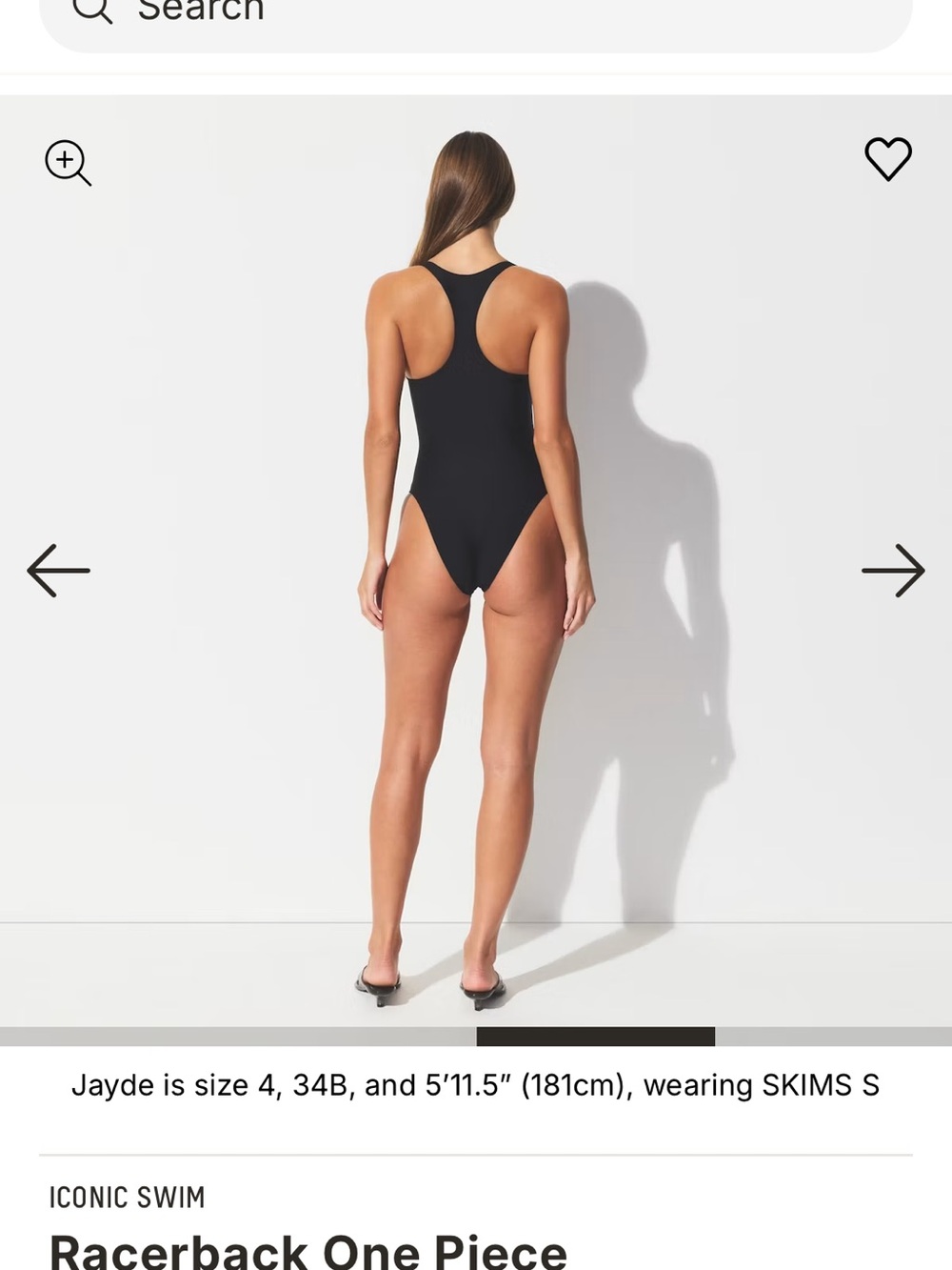 SKIMS Black Racerback One-Piece Swim